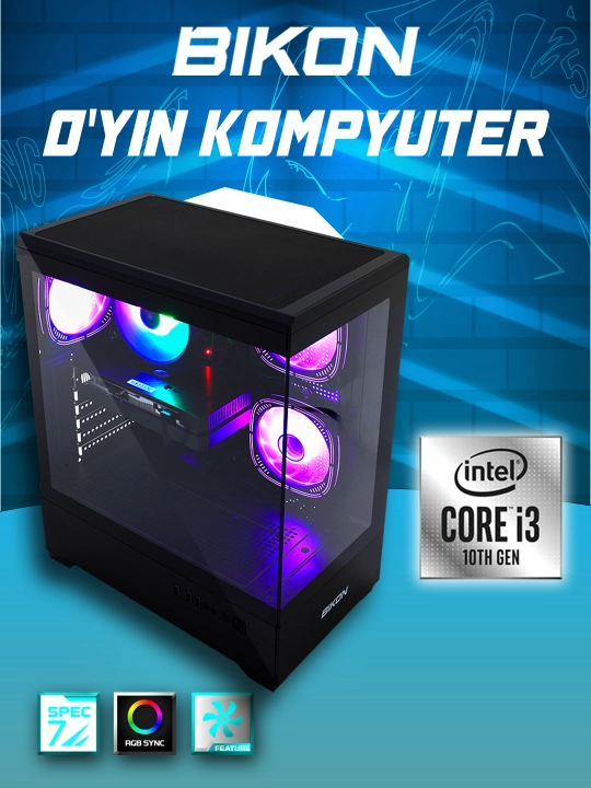 Oyin uchun kompyuter i3-12100F, RX580/GTX1660, 16GB RAM, SSD 256GB–1TB + HDD 500GB sovg'a - 