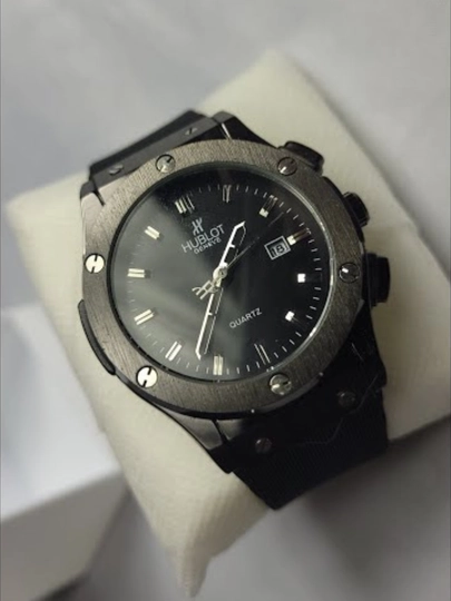 Мужские наручные часы HUBLOT, с батарейкой, в подарочной коробке — NEWATCH-HUBLOT1-ЧЕРН