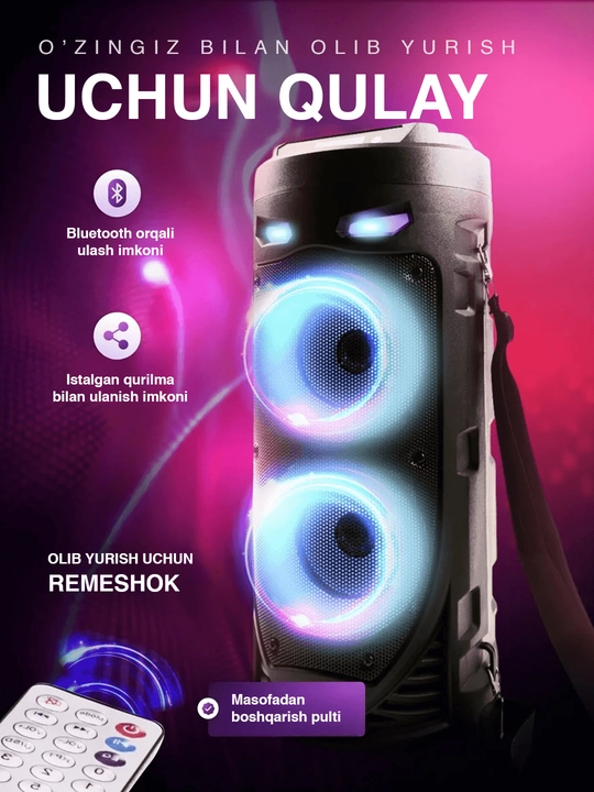 Kalonka karaoke, Bluetooth simsiz portativ dinamik, mikrofonli musiqa kalonkasi