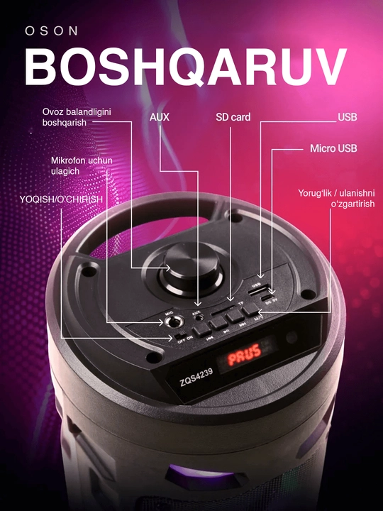 Kalonka karaoke, Bluetooth simsiz portativ dinamik, mikrofonli musiqa kalonkasi