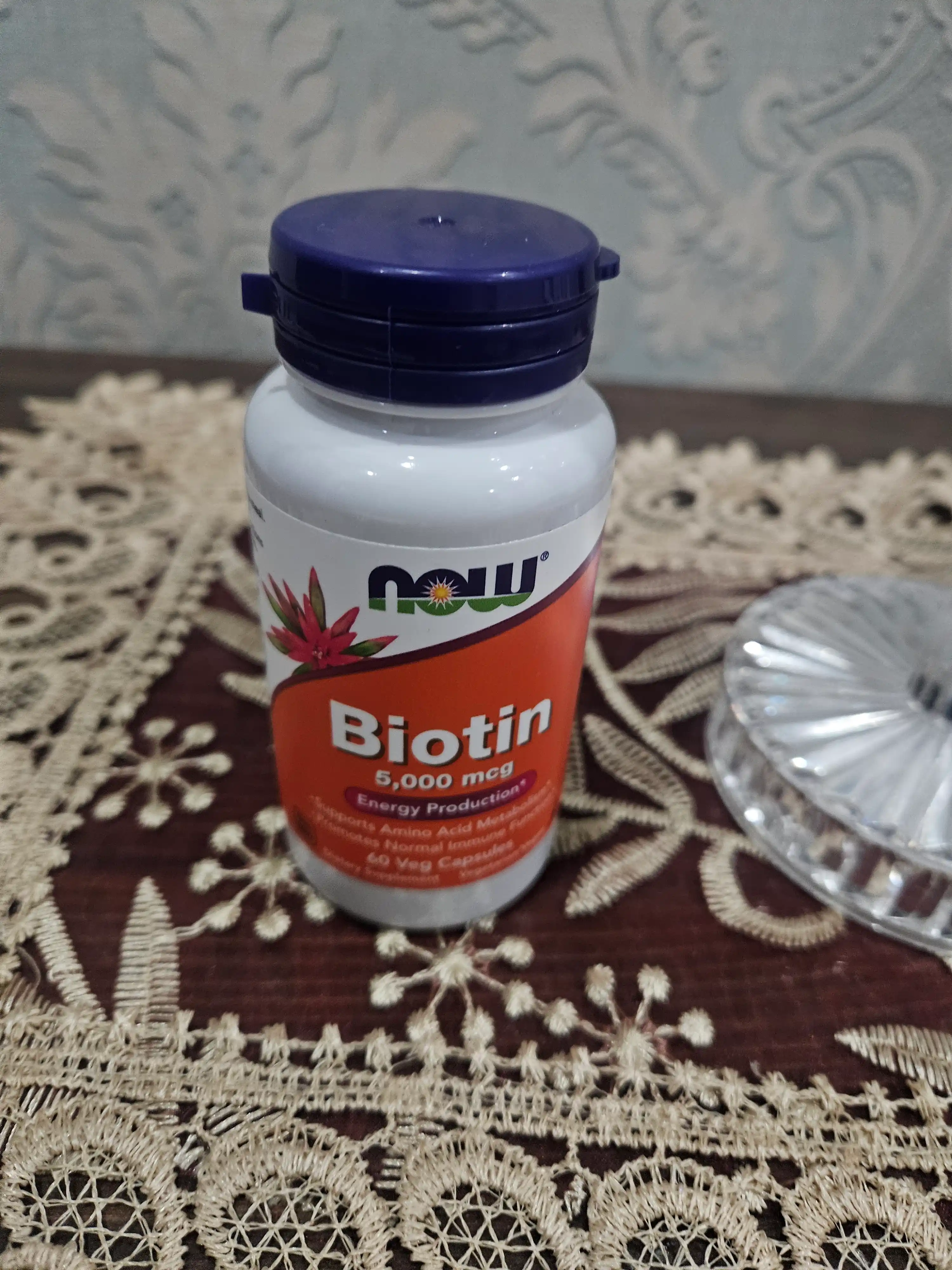 NOW Supplements, biotin 5000 mkg, aminokislotalar almashinuvi, 60 kapsulalar