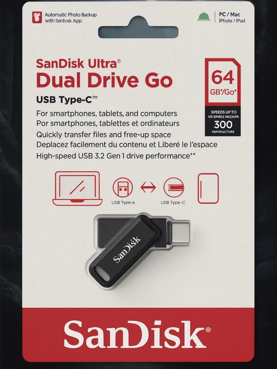 Флешка SanDisk Ultra USB Type-C. 32 гб, 64 гб, 128 гб  - 