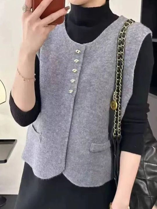 Ayollar uchun engsiz kardigan-kofta-qishgi sherst