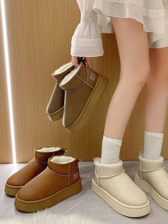 Ugg ayollar moynali UGG qishki etiklar issiq botinkalar, 1 olcham kichiq