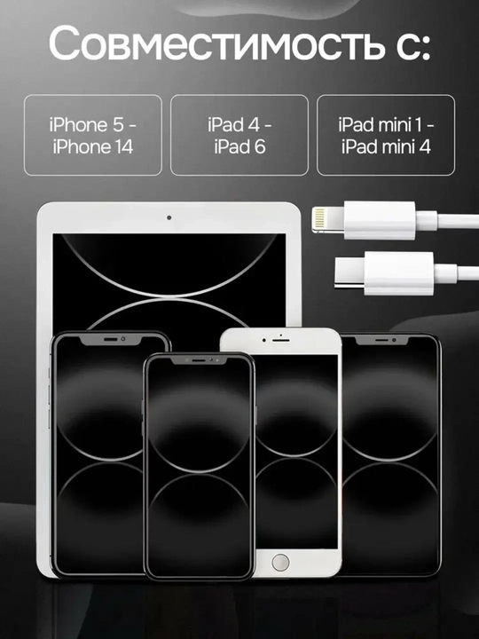 Кабель USB-C - Lightning для iPhone, длиной 1 метр, быстрая зарядка для iPhone