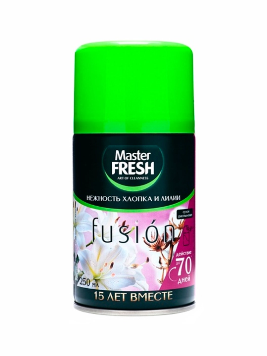 Master FRESH "Paxta va nilufar nafosati" havo tozalagichi almashtiriladigan ballon, 250 ml - 