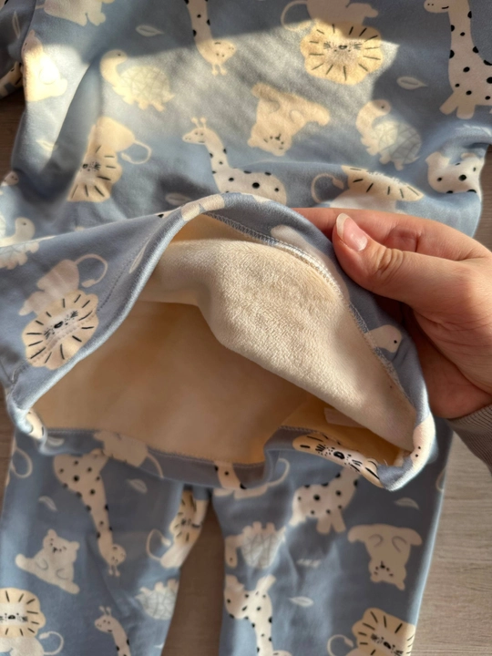 Termobelyo qalin nachyosli qishki pijama 5 oylikdan 18 oylikkacha, o‘g‘il bola uchun issiq