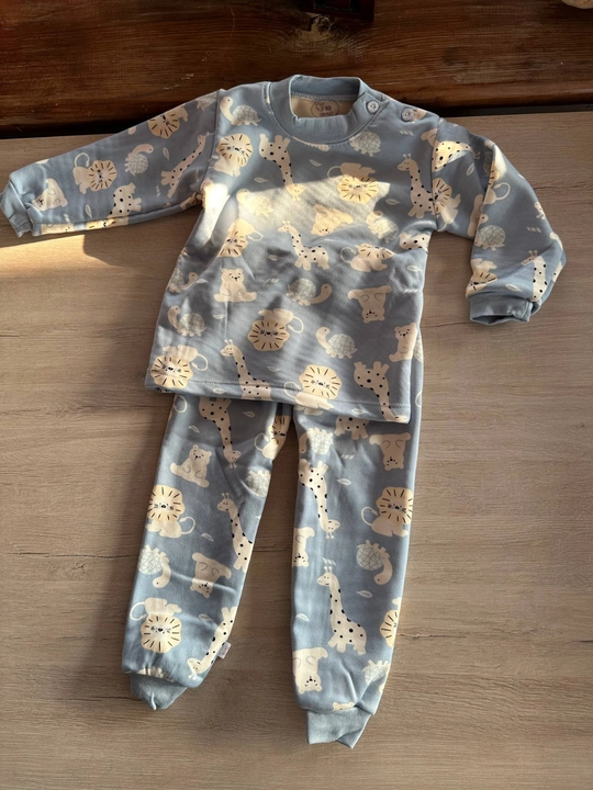 Termobelyo qalin nachyosli qishki pijama 5 oylikdan 18 oylikkacha, o‘g‘il bola uchun issiq