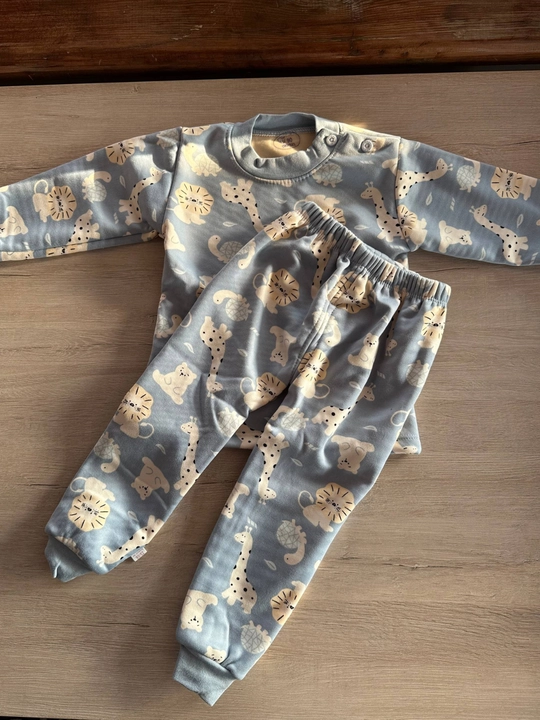 Termobelyo qalin nachyosli qishki pijama 5 oylikdan 18 oylikkacha, o‘g‘il bola uchun issiq