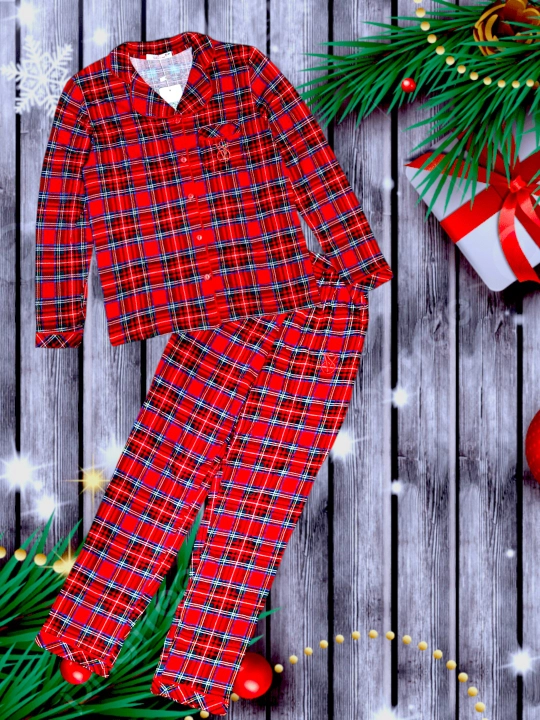 Pijama, ko'ylak va shimlar to'plami, paxta - 