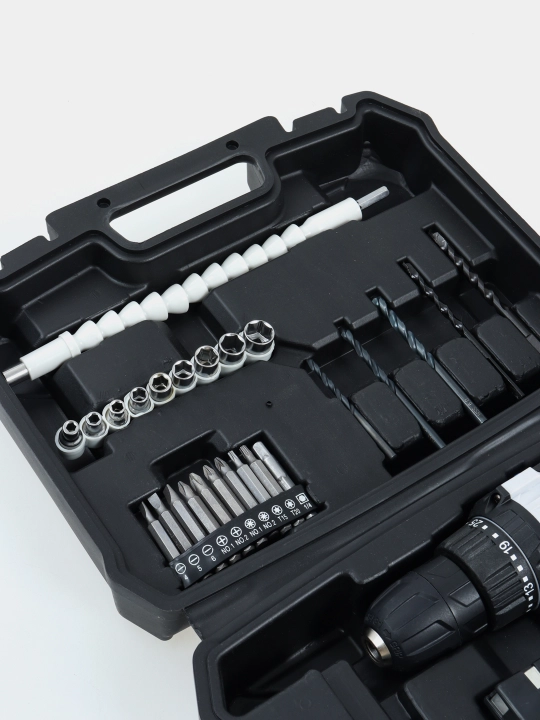 Akkumulyatorlik shurup buragich, 1 ta akkumulyator 12V/21V to'plam 27/55 talik HYUNDAI