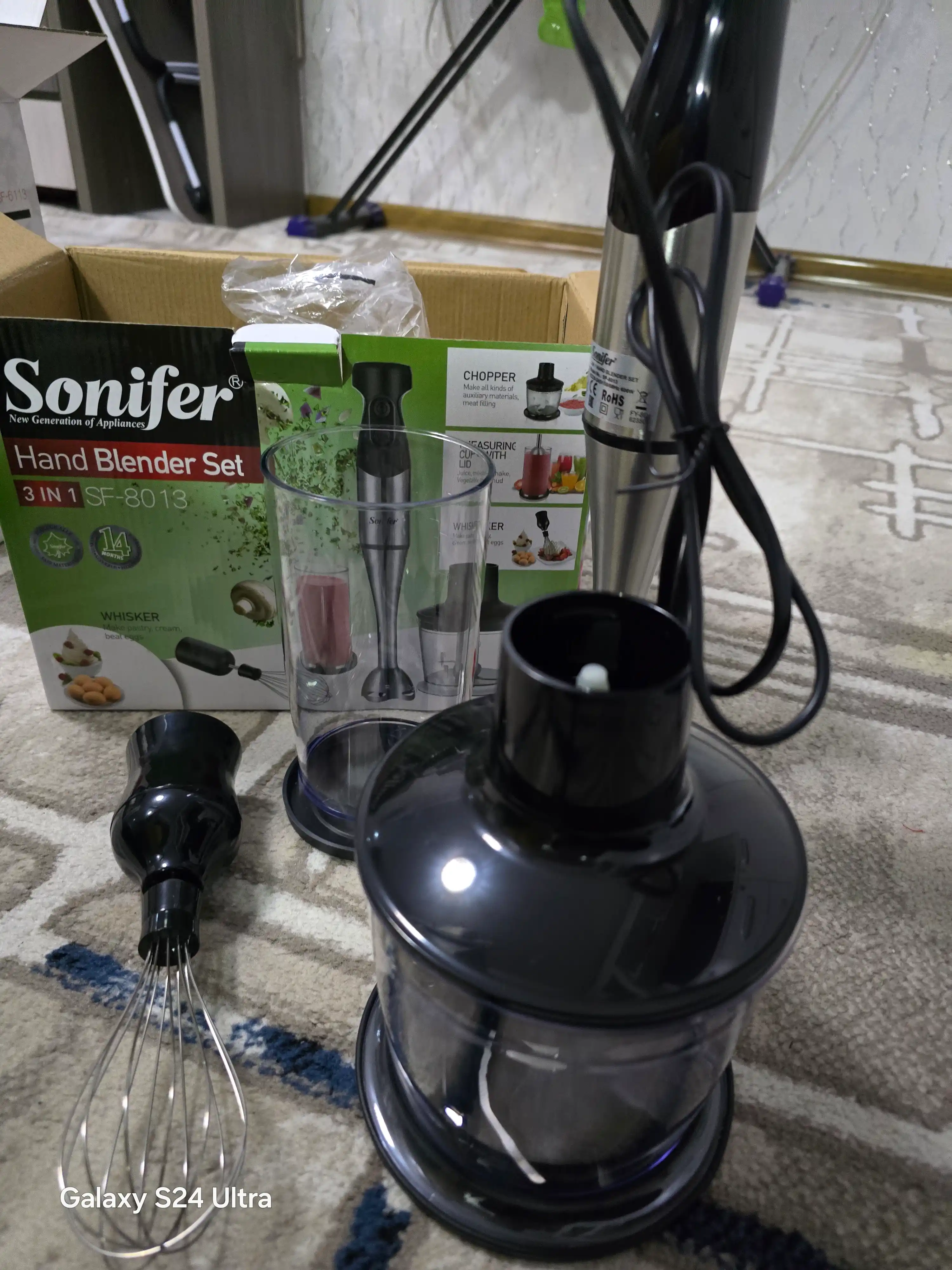 Qo'l blenderi Sonifer SF-8013 maydalagich, mikser, 4 tasi 1 da