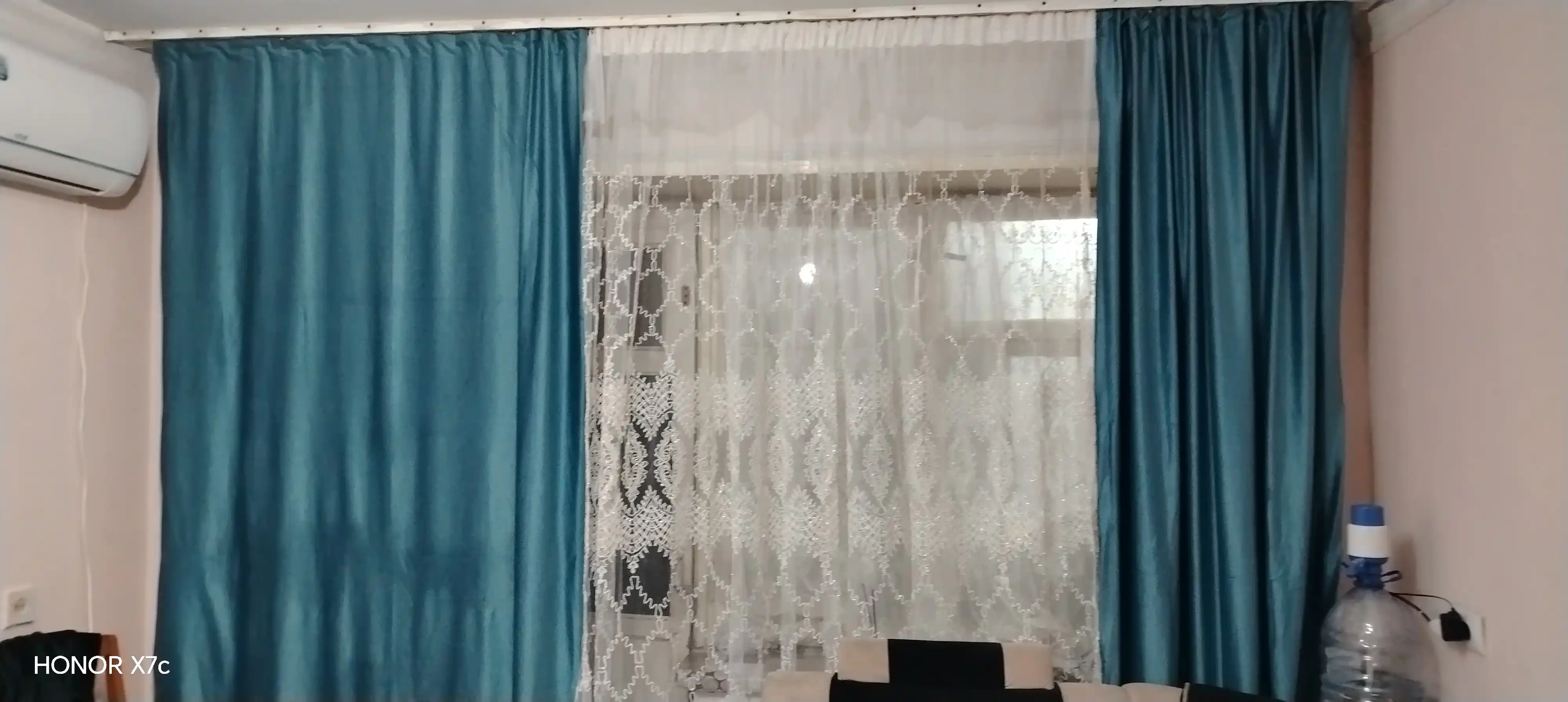 Tyul parda, tikilgan naqshli, yotoqxona pardasi, mehmonxona pardasi, 2.90*3
