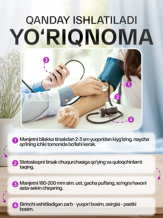 Mexanik tonometr Adyutor, bosim va ritmni o'lchash uchun fonendoskop bilan, Rossiya
