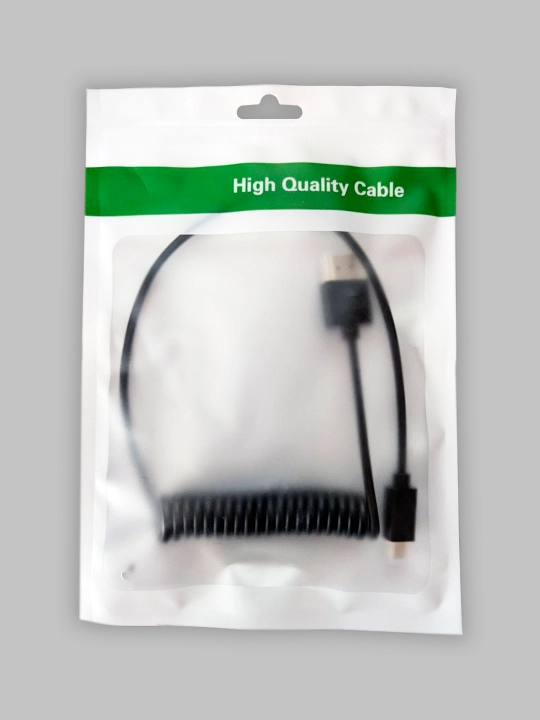 HDMI va Micro HDMI 4K 60HZ prujinali spiralsimon kabeli (50-70 sm)
