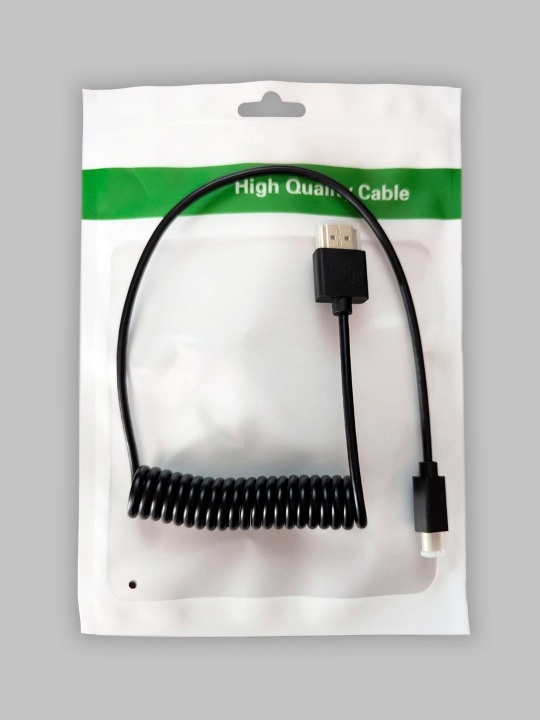HDMI va Micro HDMI 4K 60HZ prujinali spiralsimon kabeli (50-70 sm)