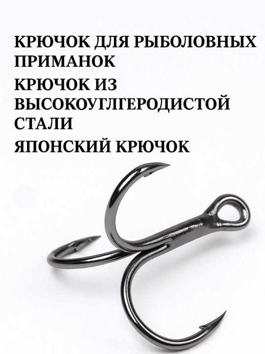 Крючки для рыбалки тройники 10 штук 