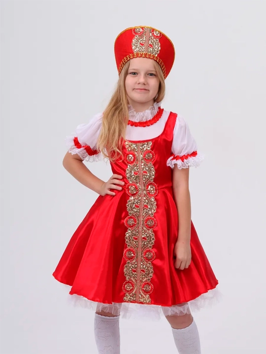 Русский костюм Аленушки для девочки, карнавальный, новогодний, для праздников