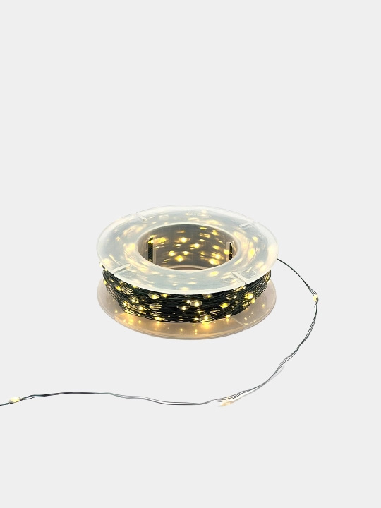 LED Rosa girlyanda mishura 20/50/100 m, 3 rang, 8 rejim, adapter va pult, yangi yil bezagi