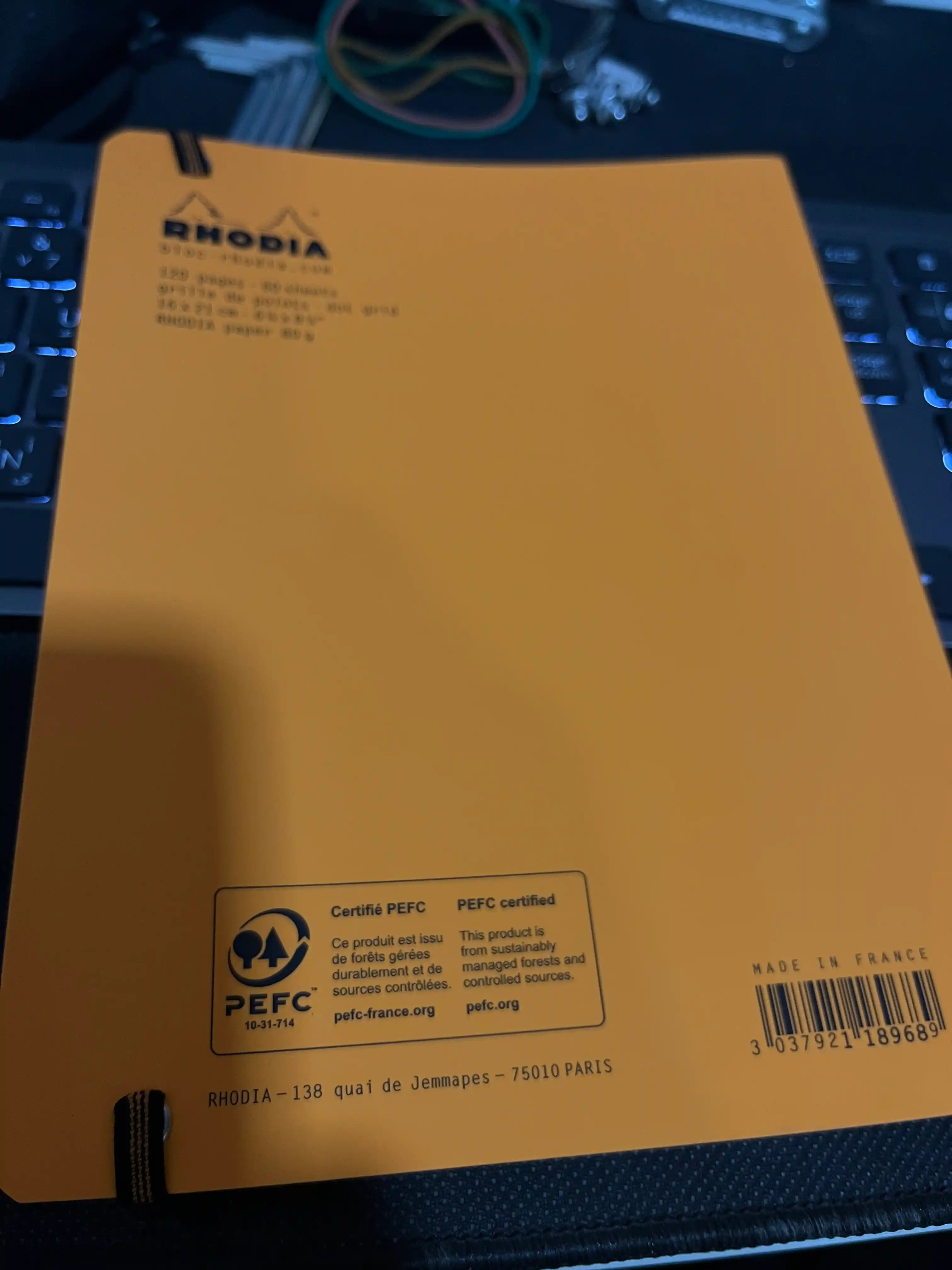 Daftar Rhodia Unlimited A5+, 60 varaq, 80 g/m, suv o'tkazmaydigan muqovada