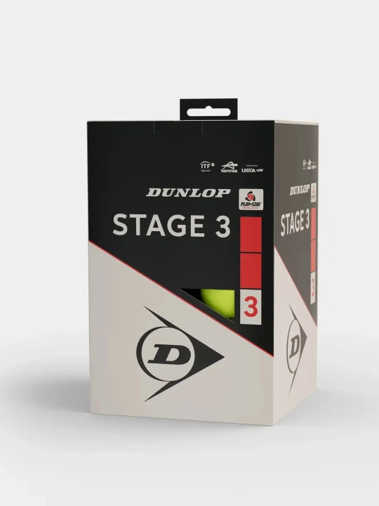 Мягкие обучающие красные теннисные мячи DUNLOP STAGE 3, для детей и взрослых - 
