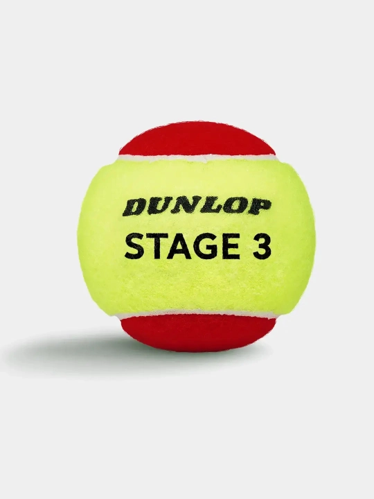 Bolalar va kattalar uchun yumshoq o‘quv qizil tennis to‘plari DUNLOP STAGE 3
