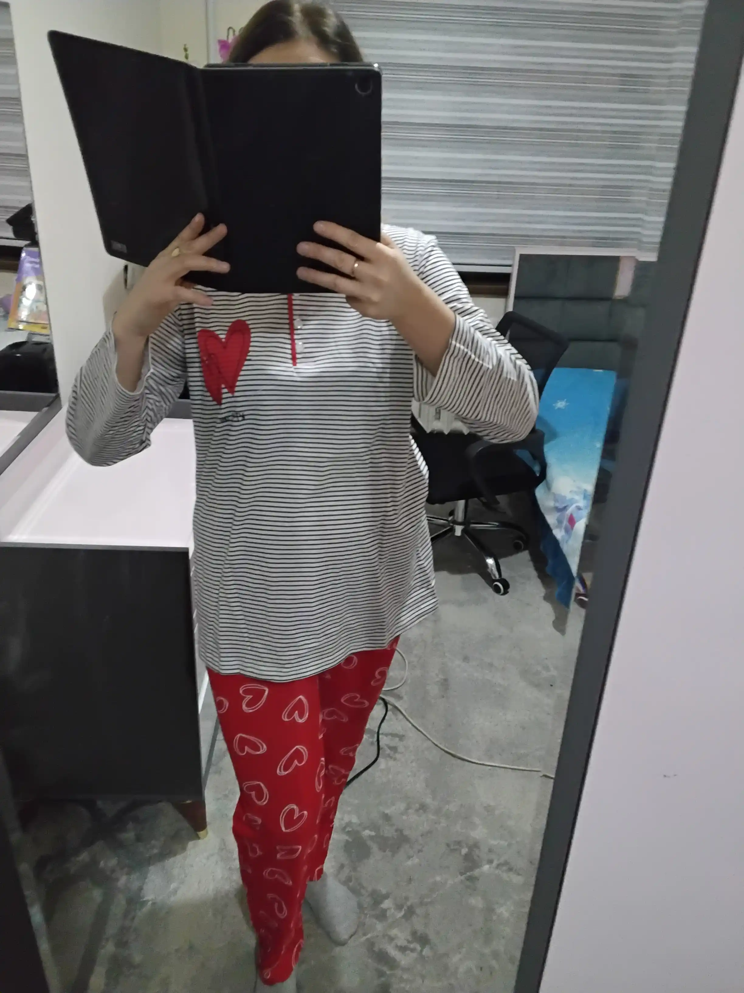 Ayollar pijama to‘plami, ishton va ko‘ylak, 100% paxta