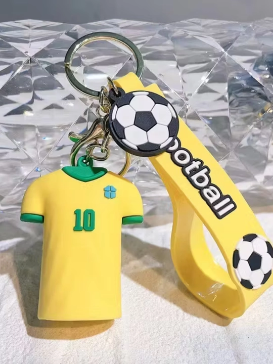 Futbol brelok Messi, Ronaldo, Neymar, Mbappe – silikon kalitqop, futbolka shakli sovg‘a