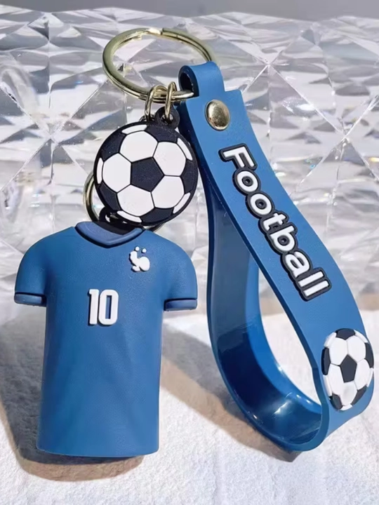 Futbol brelok Messi, Ronaldo, Neymar, Mbappe – silikon kalitqop, futbolka shakli sovg‘a