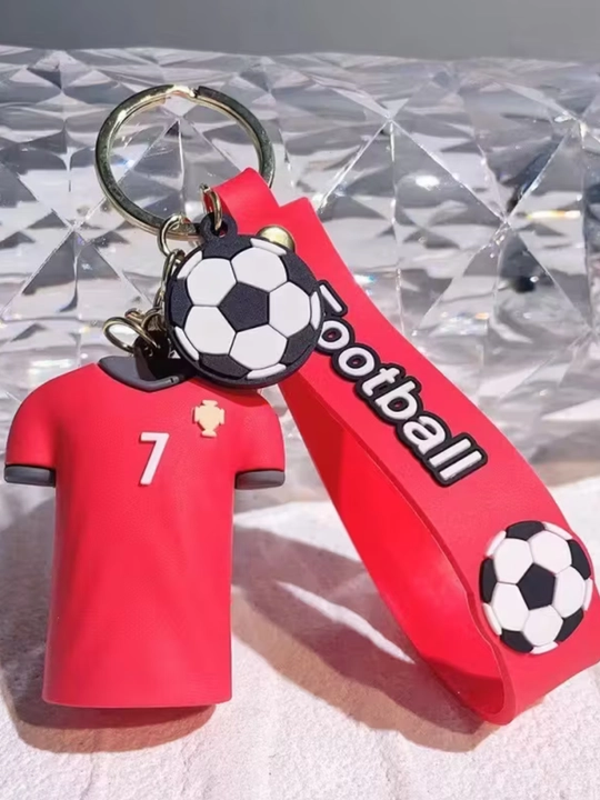 Futbol brelok Messi, Ronaldo, Neymar, Mbappe – silikon kalitqop, futbolka shakli sovg‘a