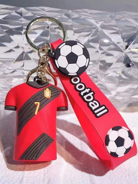 Futbol brelok Messi, Ronaldo, Neymar, Mbappe – silikon kalitqop, futbolka shakli sovg‘a