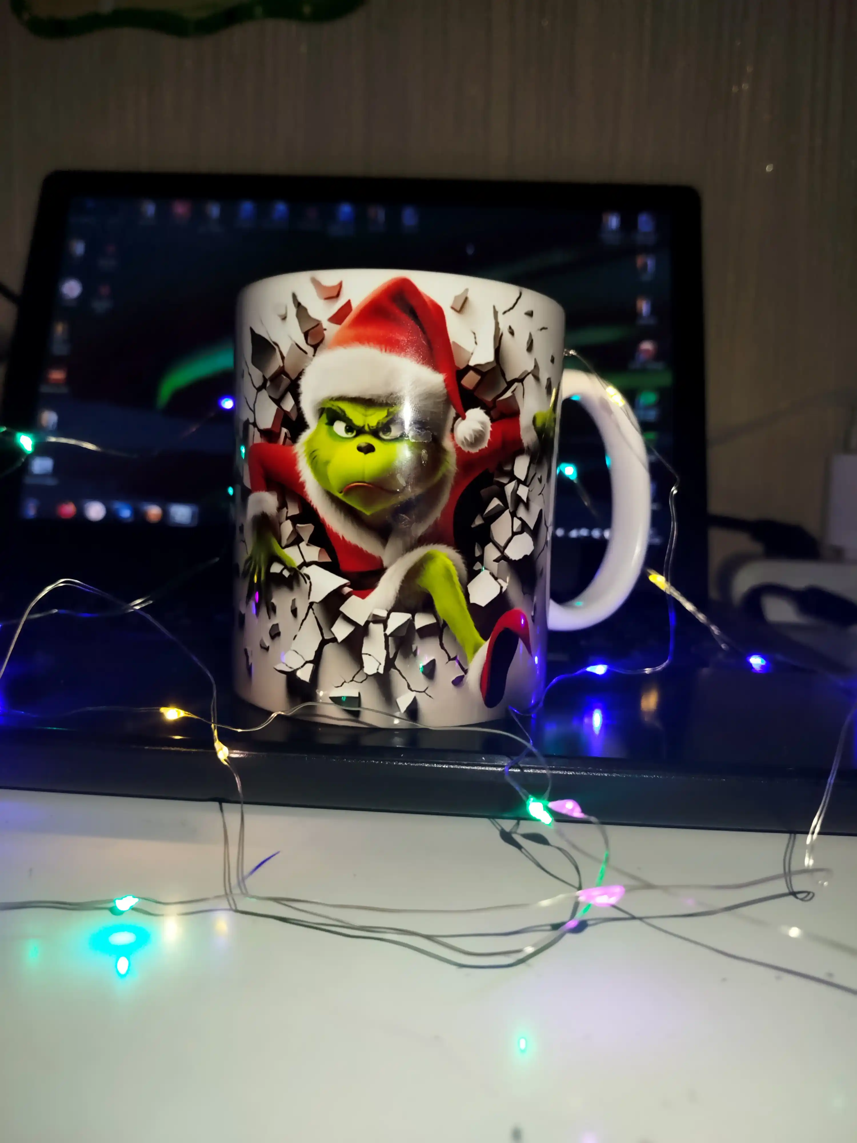 Bosma krujkalar, qish fasli printlari bilan sovg'a uchun, choy va kofe uchun