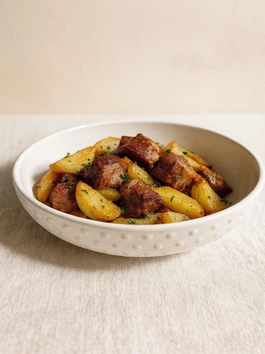 Diametri 23 sm, balandligi 5 sm va og‘irligi 650 g bo‘lgan nafis salat idishi
