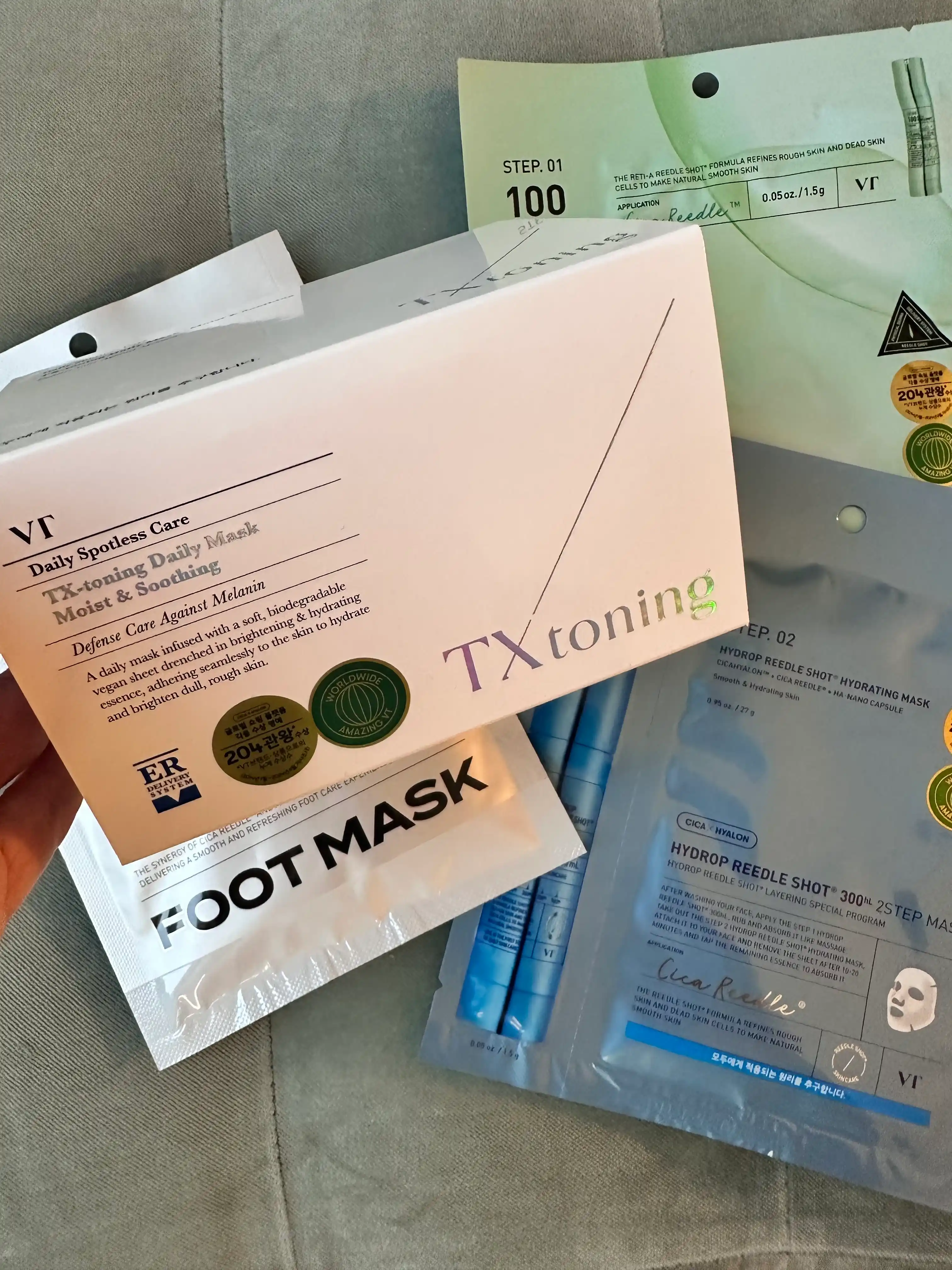 Тканевые маски для лица VT Cosmetics набор, PDRN, витамин С, ретинол, коллаген, пептиды