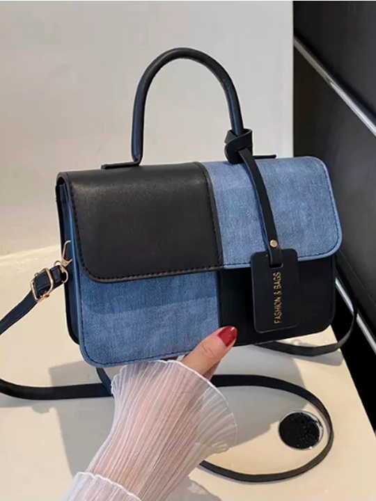 Sumka, ayollar kross-bodi sumkasi, yelkaga taqiladigan, denim va eko-charmdan, remen 120 sm