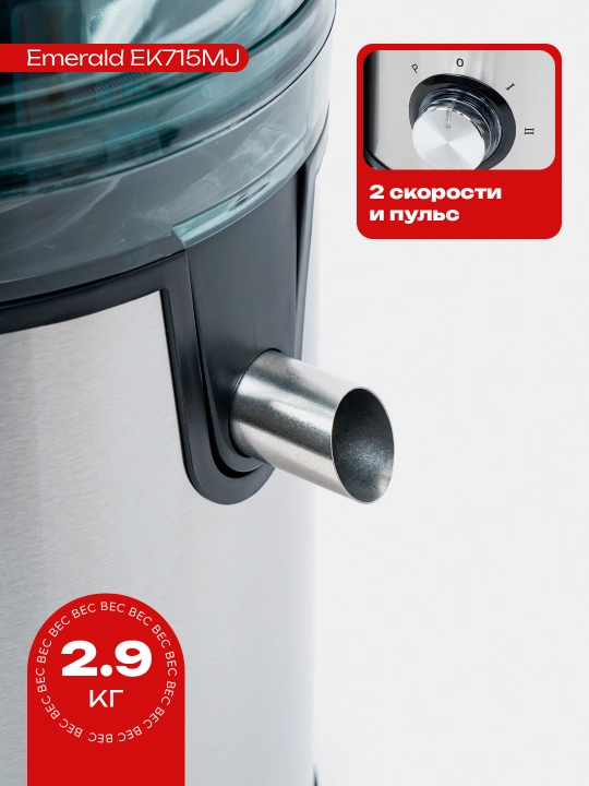 Кухонный комбайн 4 в 1 EMERALD 715 : соковыжималка, блендер, измельчитель, кофемолка