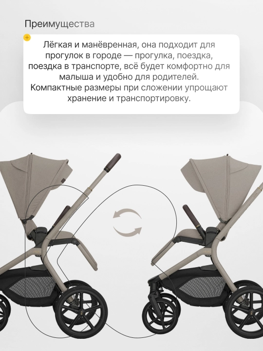 Коляска 2в1 KikkaBoo Goya Platinum