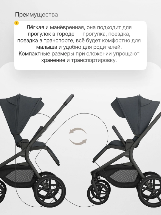 Коляска 2в1 KikkaBoo Goya Platinum