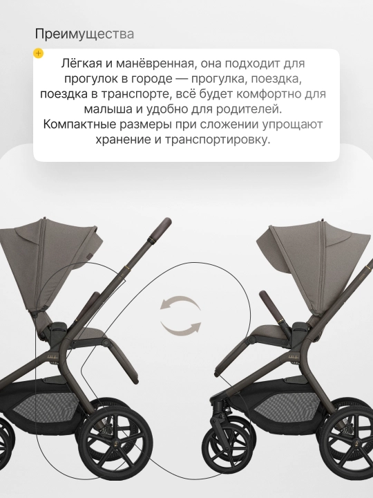 Коляска 2в1 KikkaBoo Goya Platinum
