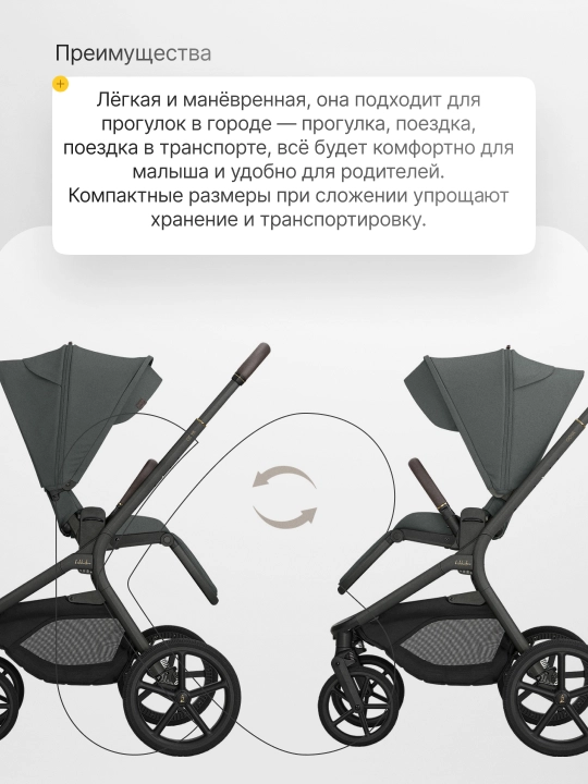 Коляска 2в1 KikkaBoo Goya Platinum
