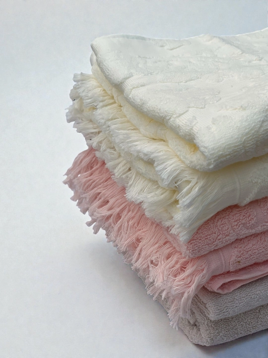 Турецкие банные полотенца – 2 штуки, 70×135, 50×85, мягкие, быстро сохнут, 100% хлопок