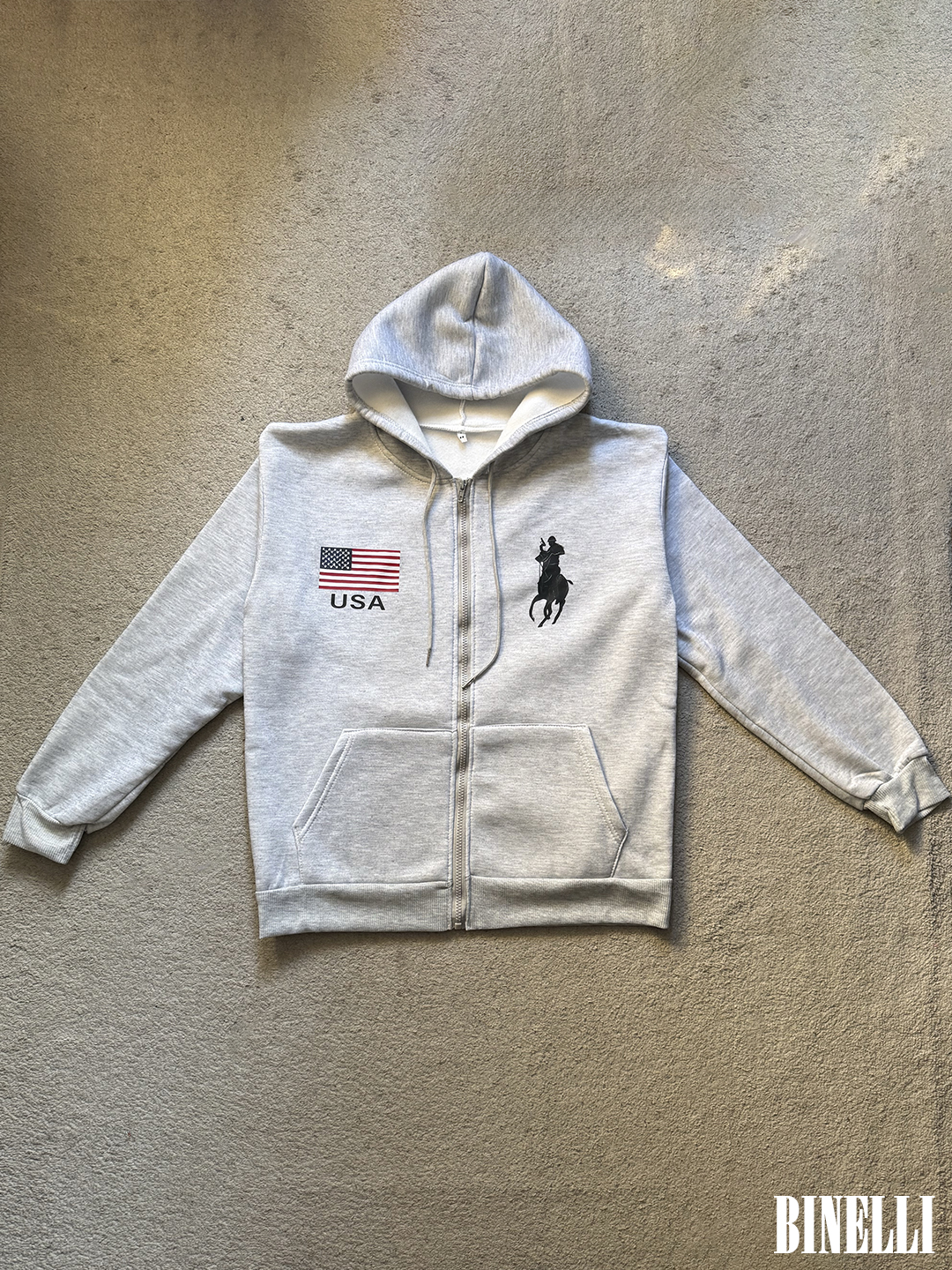 Erkaklar va ayollar uchun Ralph Lauren, kapyushonli va molniyali xudi, zip, kurtka, S–2XL