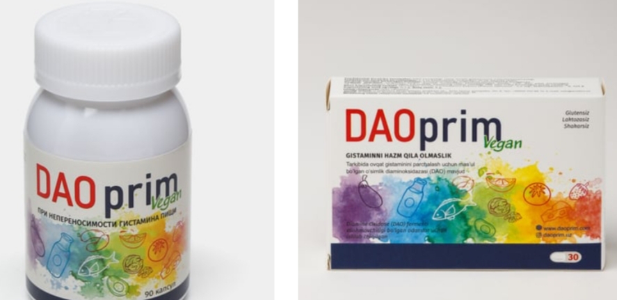 DAO Prim Vegan oziq-ovqat gistamin intoleransi uchun, 90 kapsula