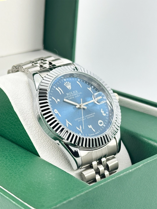 Erkaklar qo‘l soati, metall braslet, arab raqamli siferblat, datejust, sovg‘a qutisida