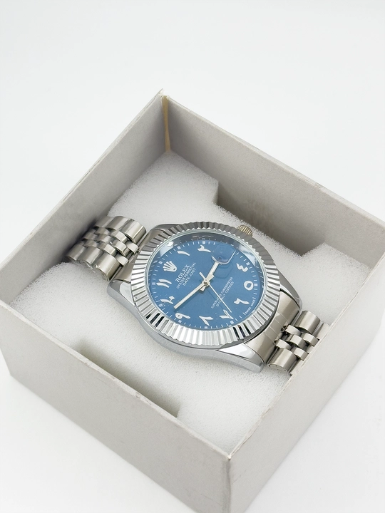 Erkaklar qo‘l soati, metall braslet, arab raqamli siferblat, datejust, sovg‘a qutisida