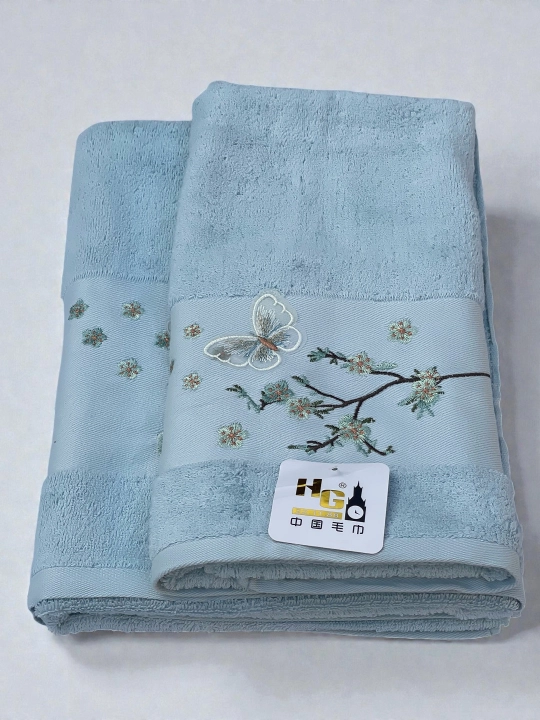 Турецкие банные полотенца – 2 штуки, 70×135, 50×85, мягкие, быстро сохнут, 100% хлопок