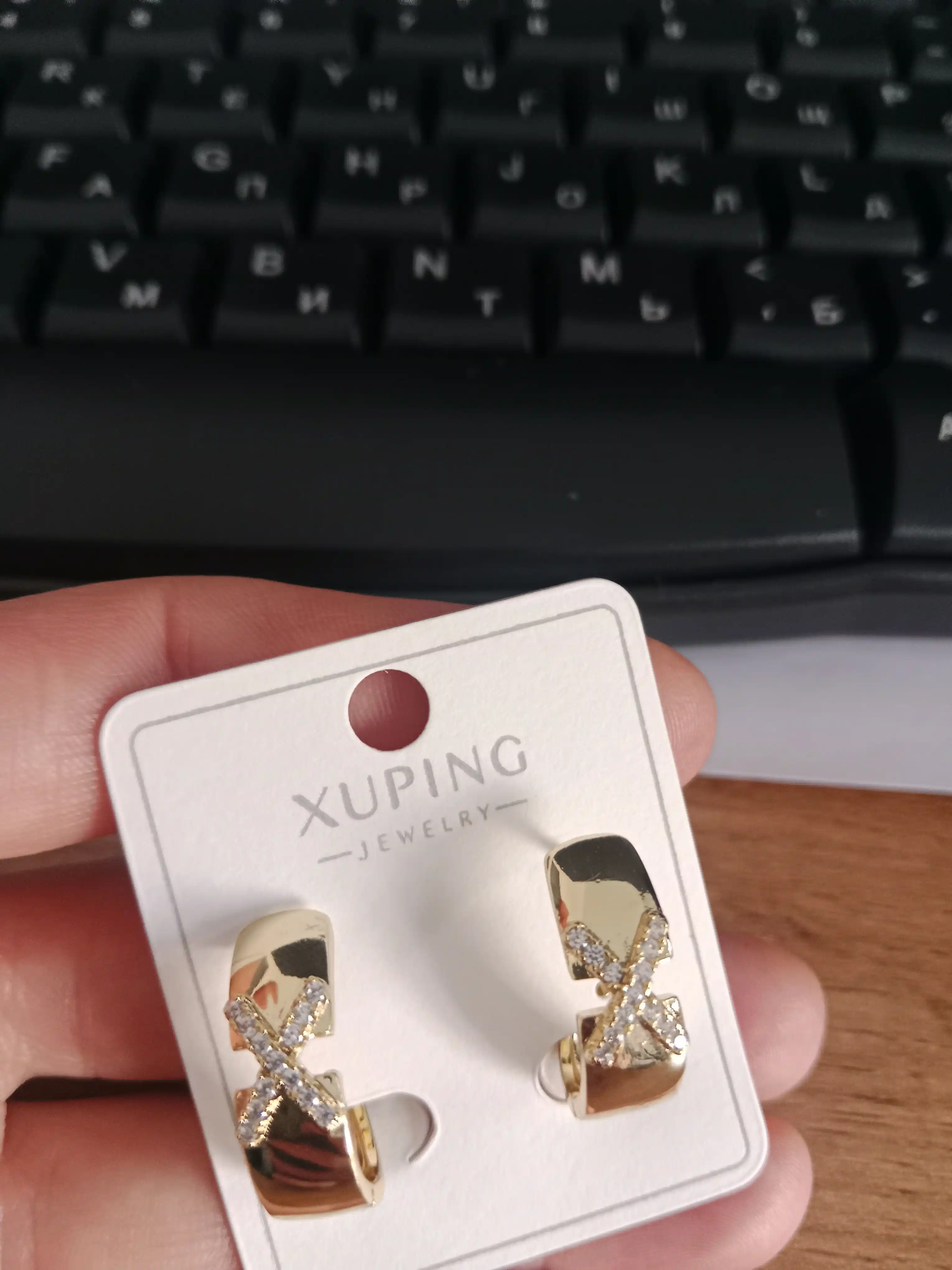 Серьги Xuping c камнями, жемчугом