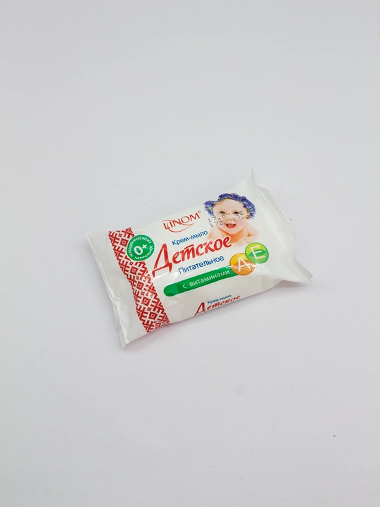 A va Ye vitaminlari qo‘shilgan "Linom" bolalar sovun-kremi, 65 g - 