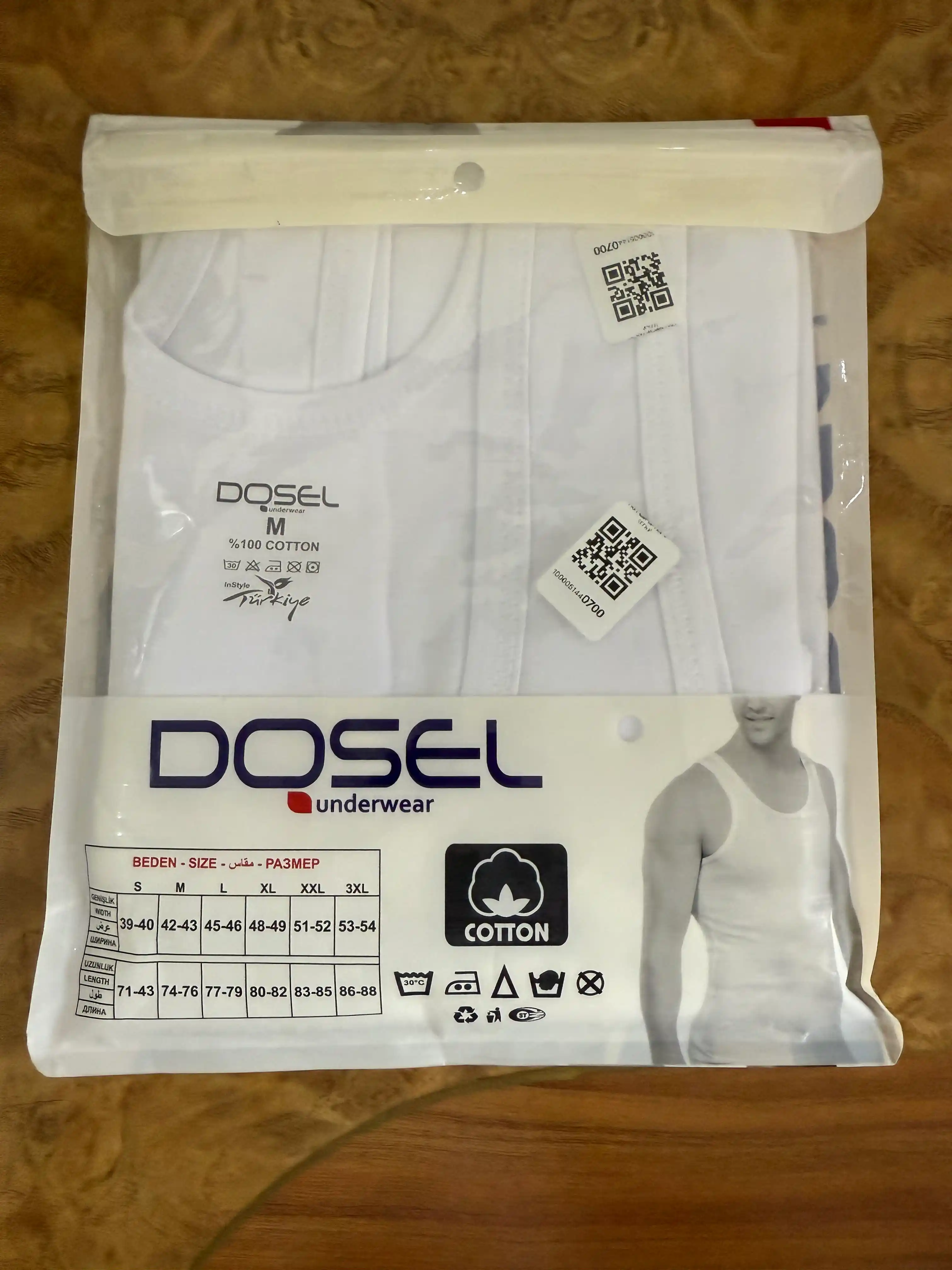 Erkaklar uchun mayka, choksiz, 100% paxta