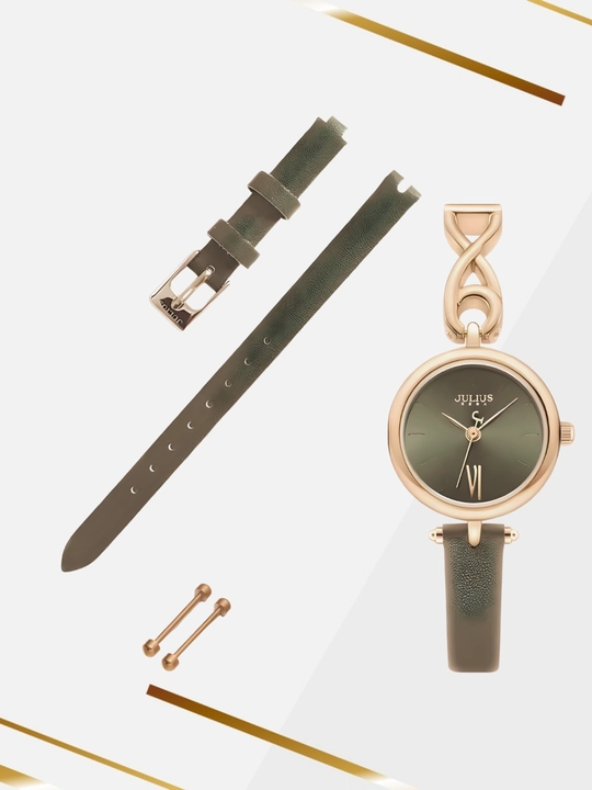 Julius ayollar soati, nafis dizayn, charm tasma, suvga bardoshli, Japan Quartz